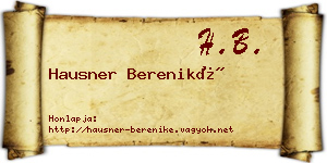 Hausner Bereniké névjegykártya